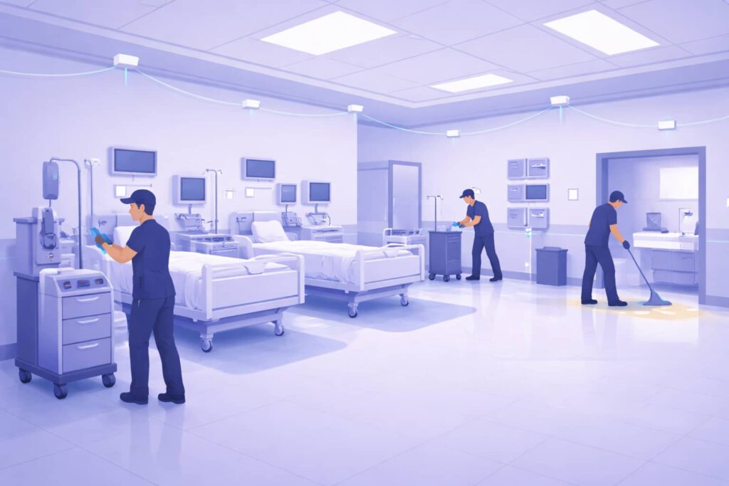 sensores de ocupação hospital em ambiente crítico com processos padronizados e controle operacional contínuo