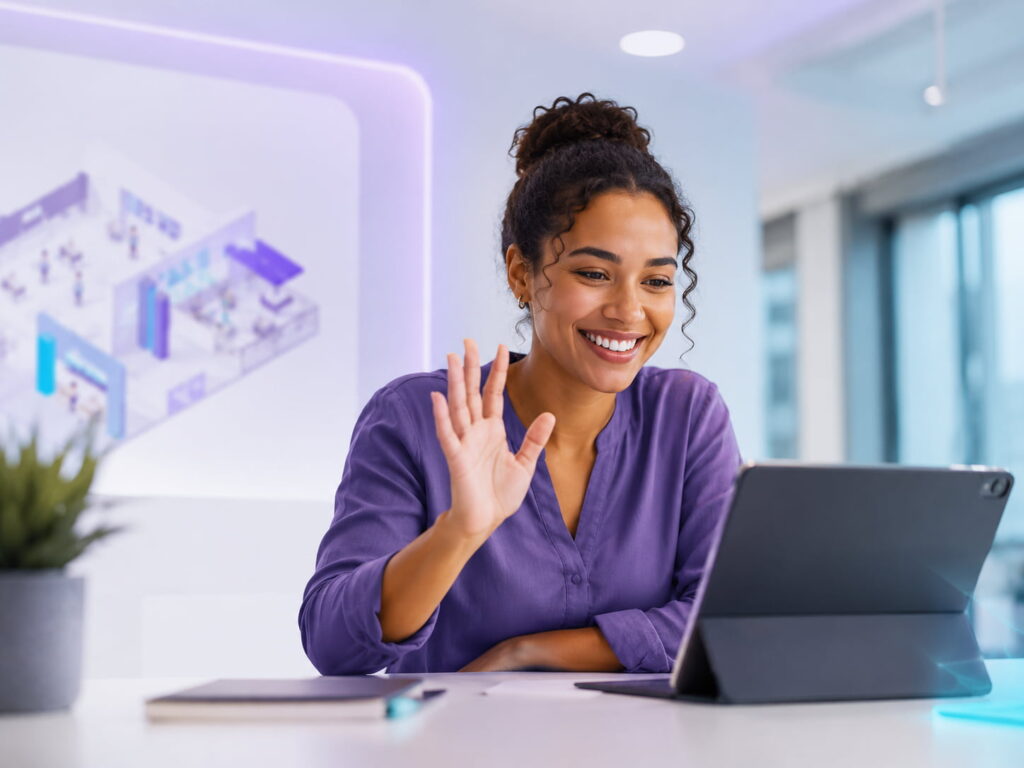 Especialista da EVOLV participa de uma conversa online para orientar empresas sobre soluções inteligentes de facilities.